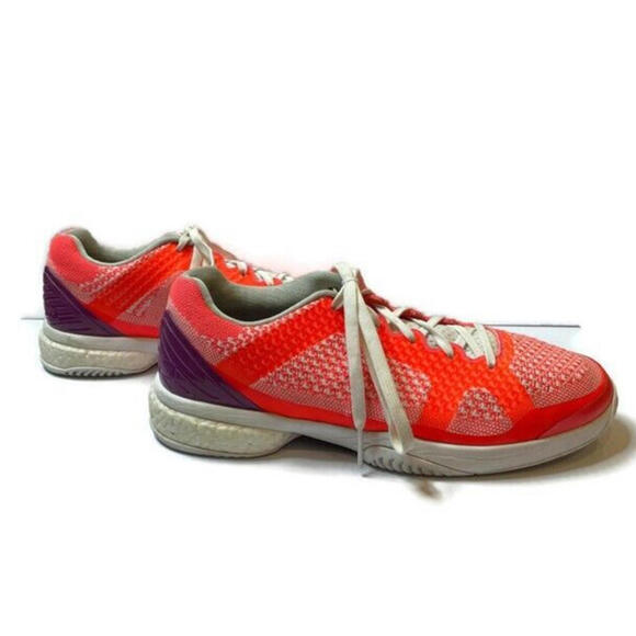 Adidas Womens SMC Barricade Boost 2016 Tennis Sneakers Coral Orange Size 11 - Picture 6 of 9